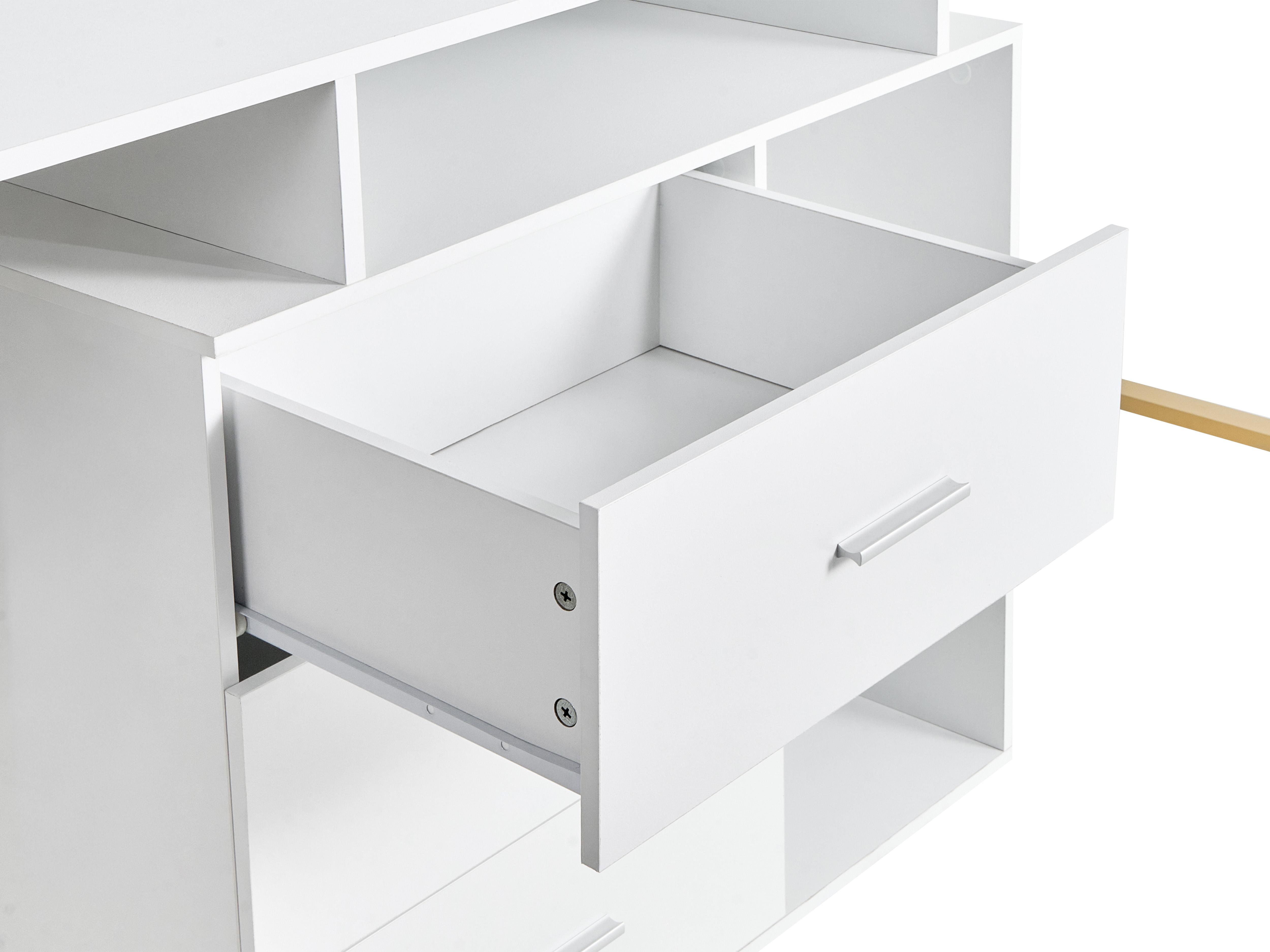 Verstelbaar bureau ASHMORE Wit 165/220 cm 55 cm