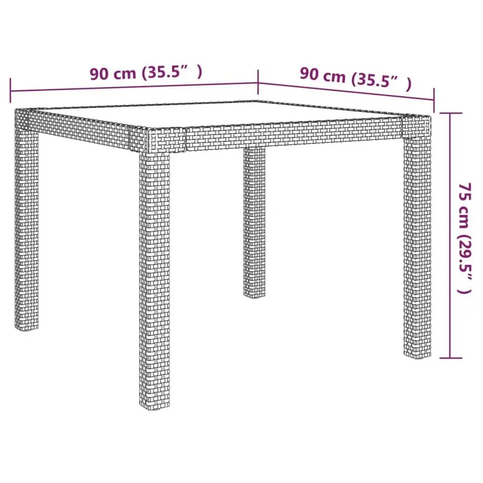 vidaXL - Tuinset - Grijs - Poly rattan - 3 stuks - Met kussens