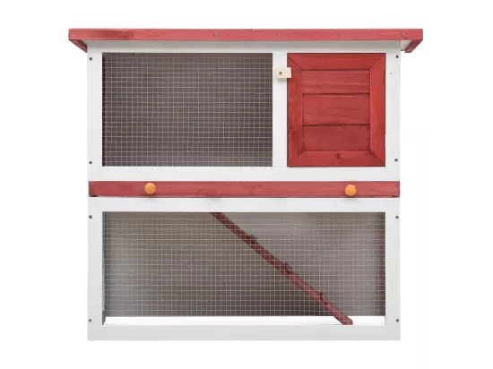 Clapier d'extérieur 1 porte Rouge Bois