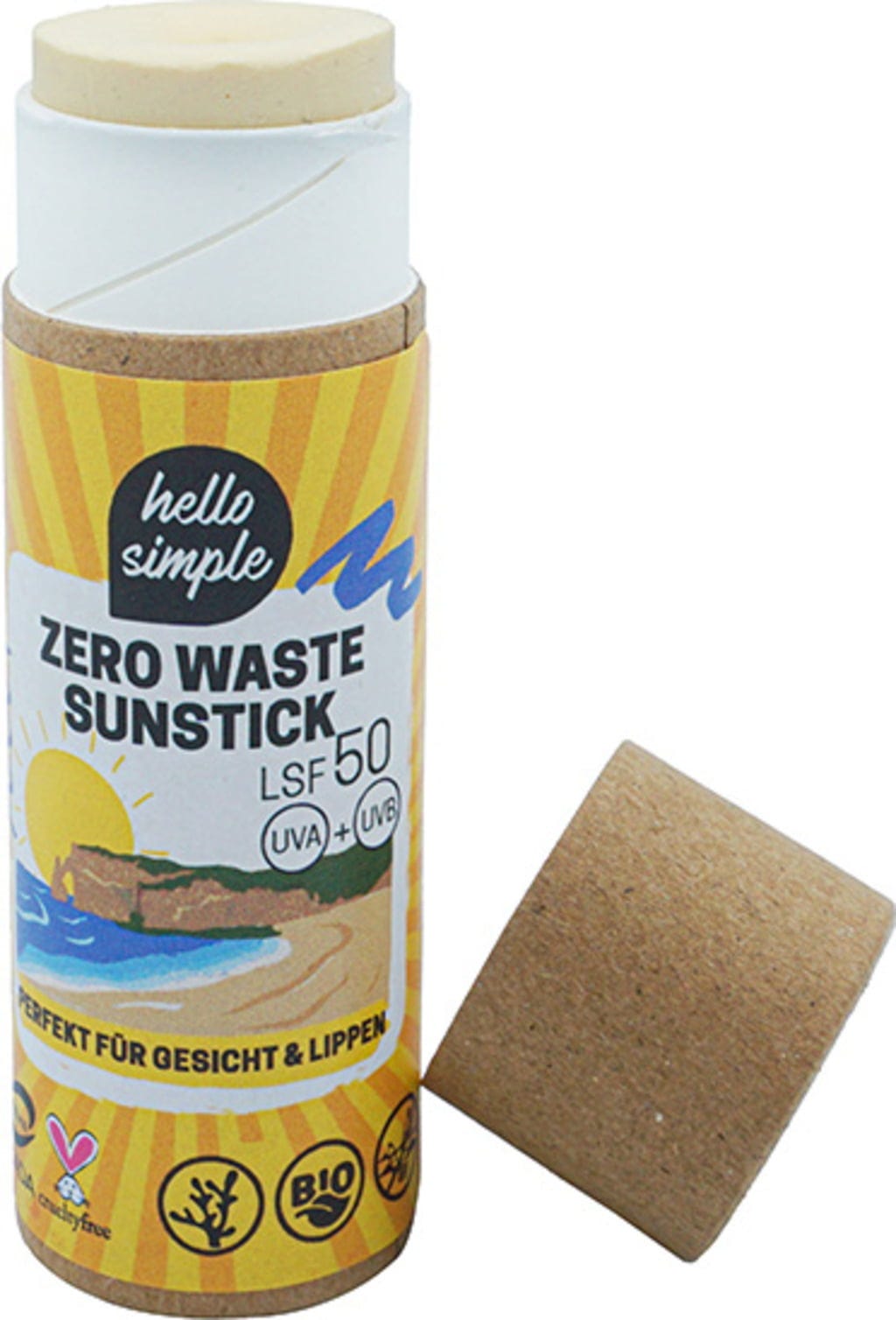 hello simple  Zero Waste Sunstick LSF 50, 25 g
