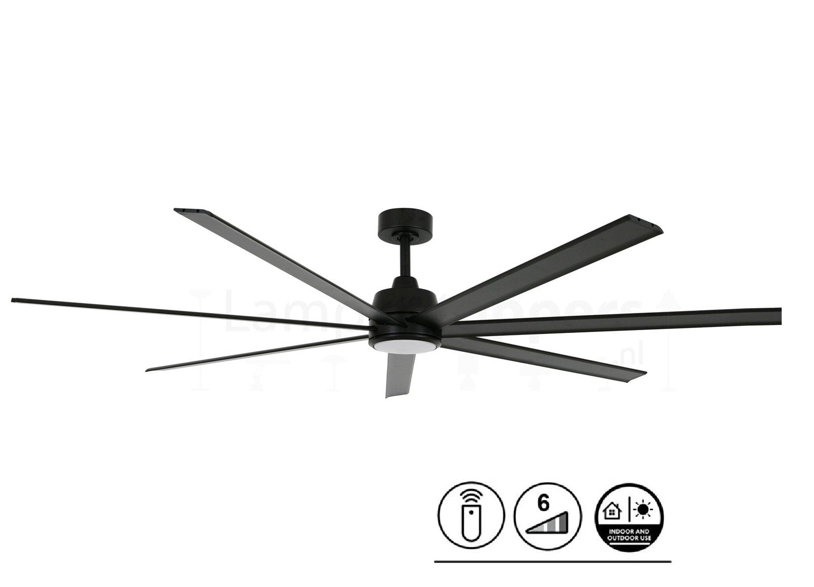 Lucci Air Plafondventilator Atlanta II Zwart XL Ã 183cm 12W Led Incl