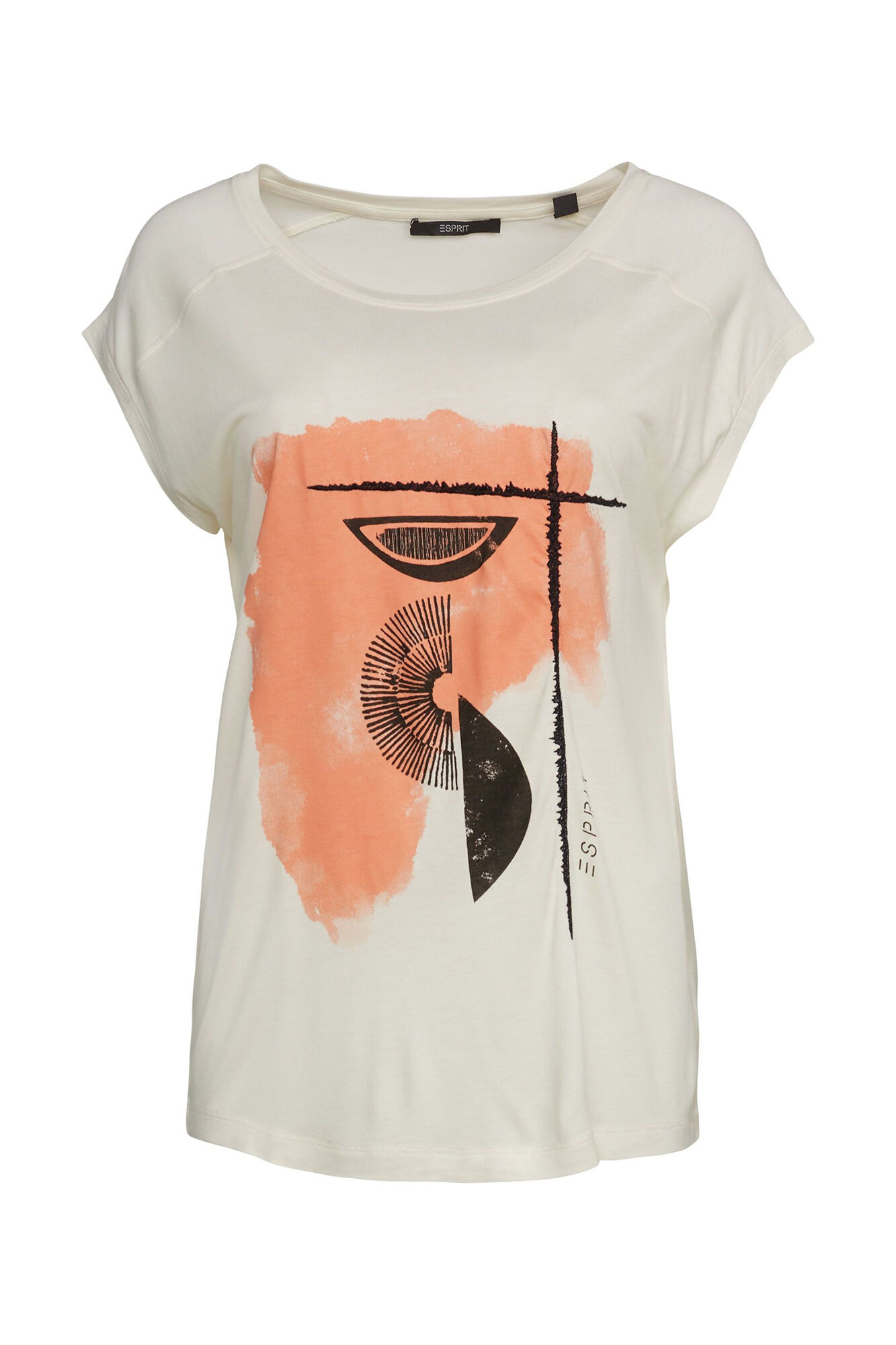 Camiseta de viscose de manga curta estampada - Estampa branca