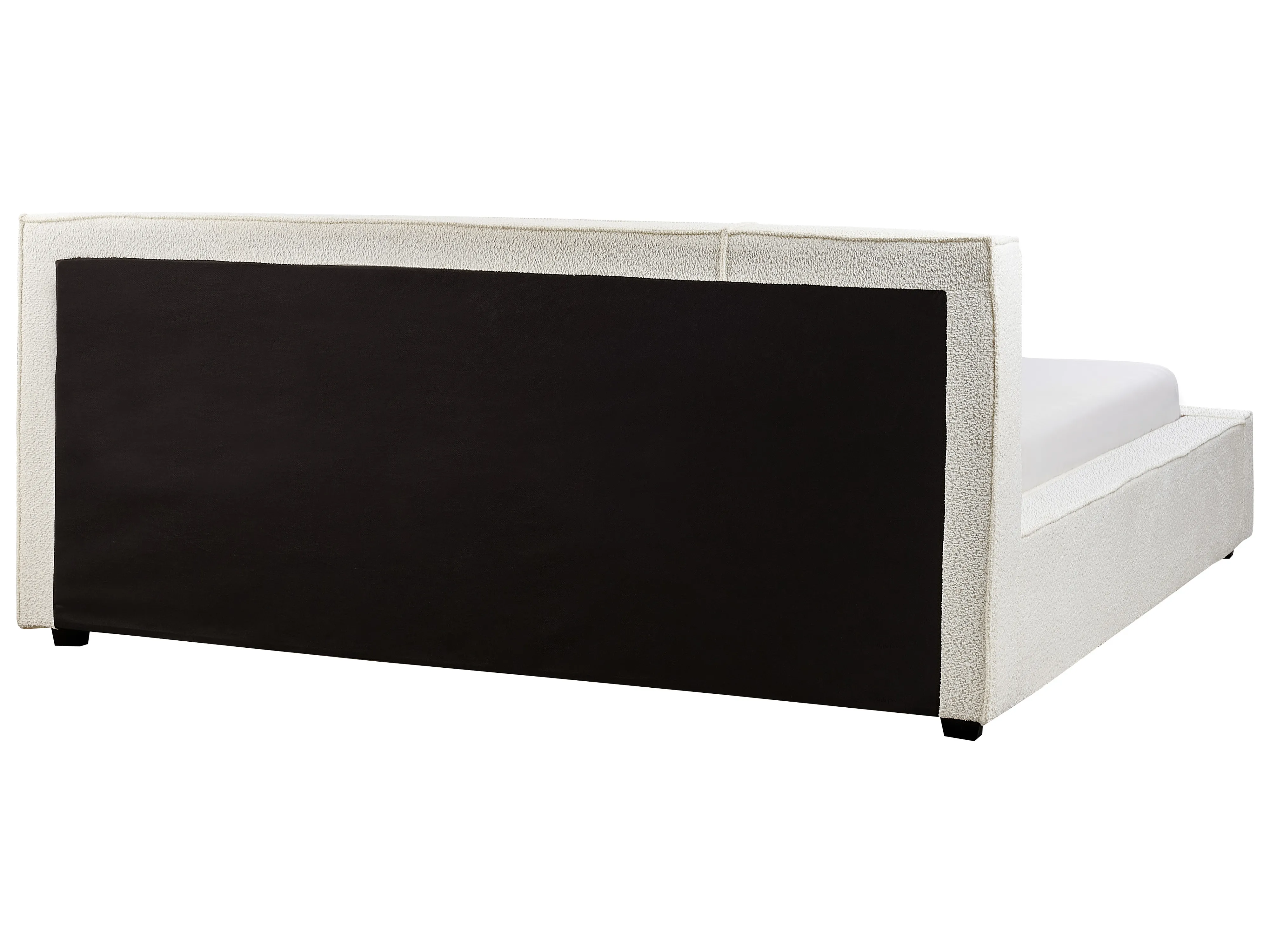 Bed Bouclé MIRANDE 180 x 200 cm Gebroken wit