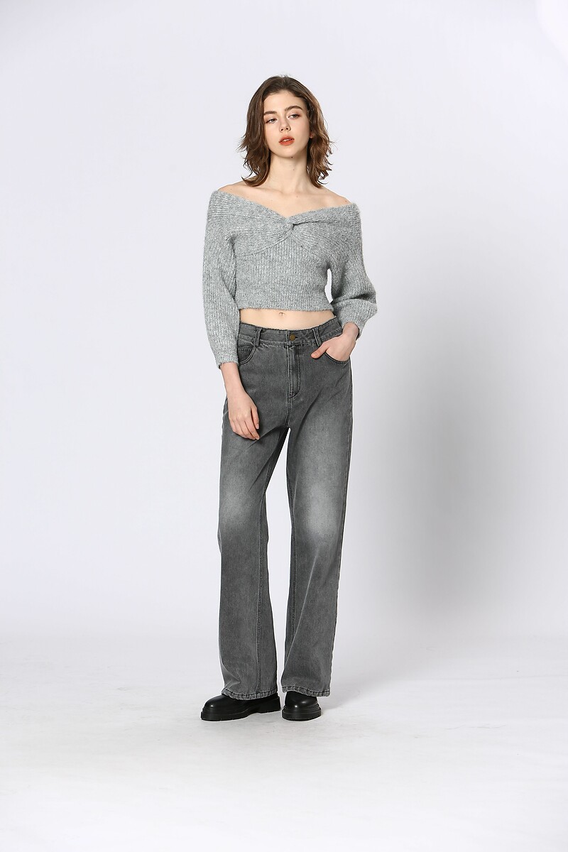 ATÉ BREVE<br>Calças jeans largas de cintura alta