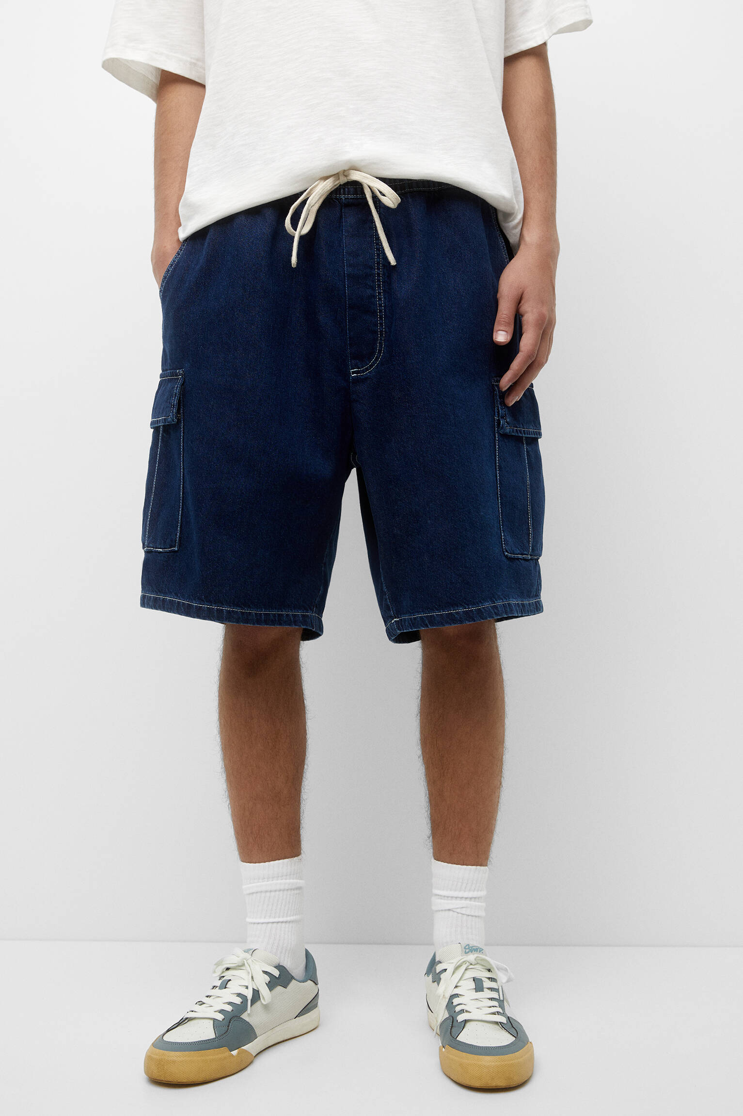 BERMUDA CARGO DENIM - MARINHA