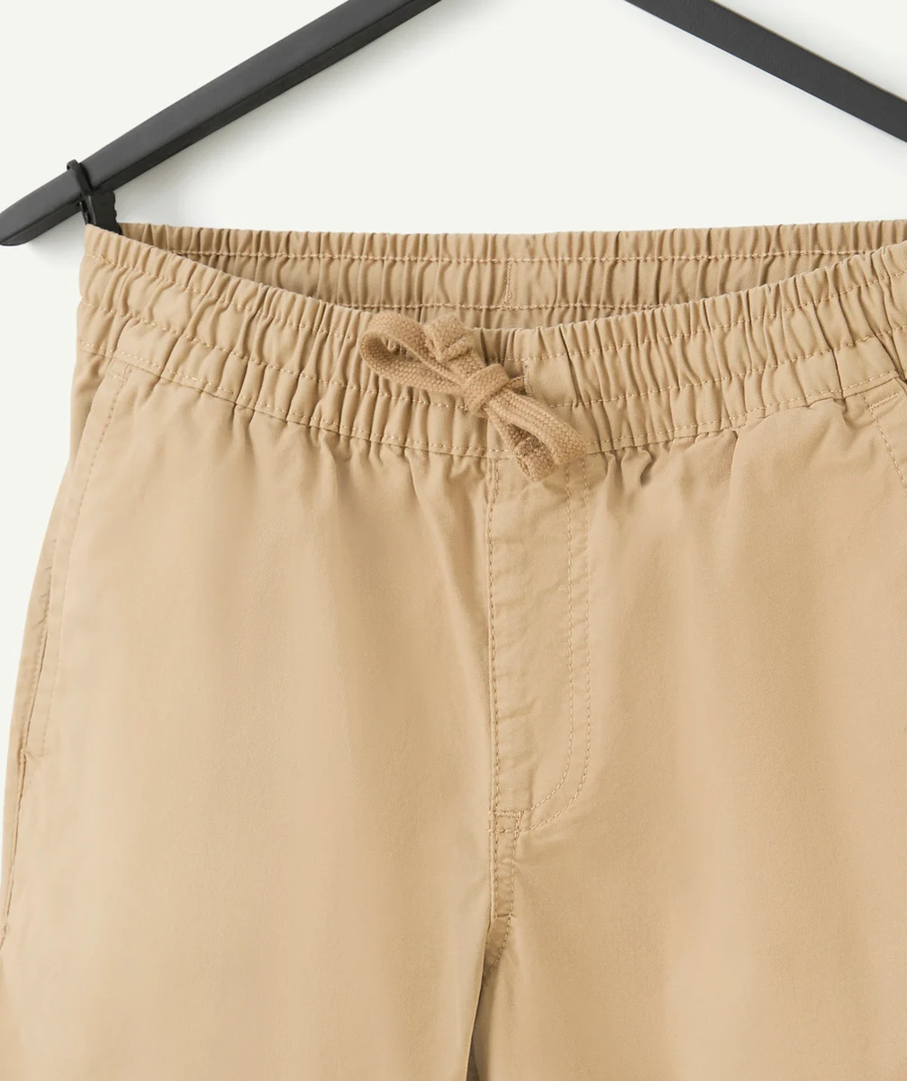 VANSSHORT GARÇON BEIGE ÉLASTIQUÉ