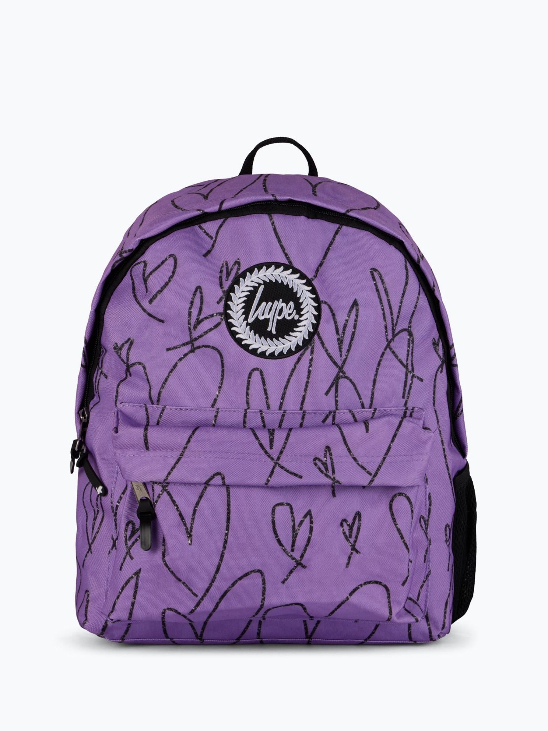 Hype. Unisex Purple Scribble Hearts Backpack
