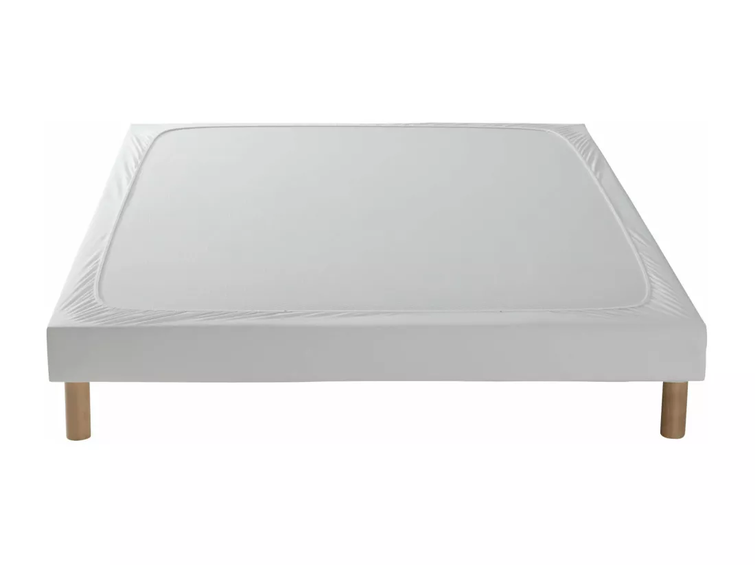 Cache-sommier coton jersey blanc 150x190