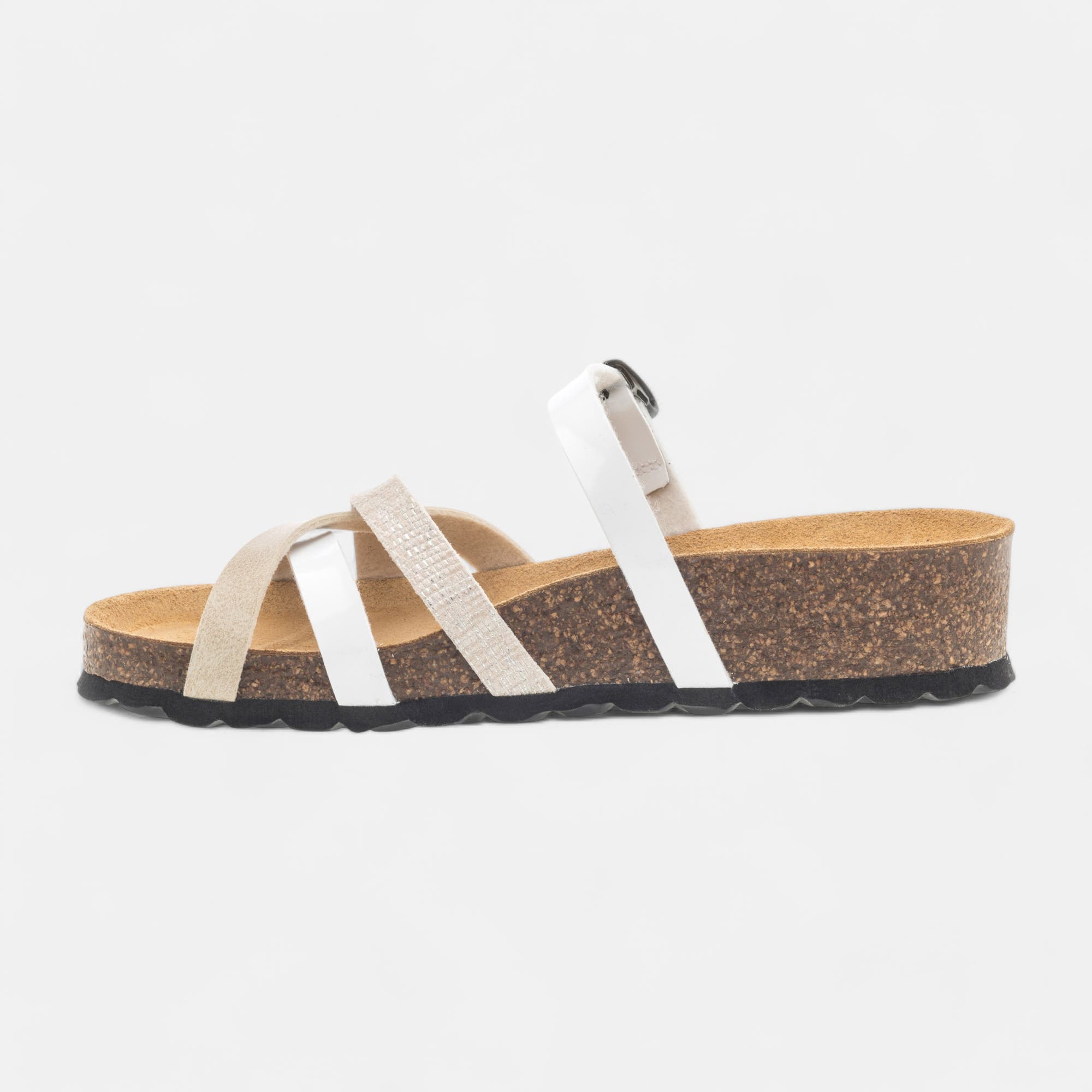 Mules semelle liège Femme blanc