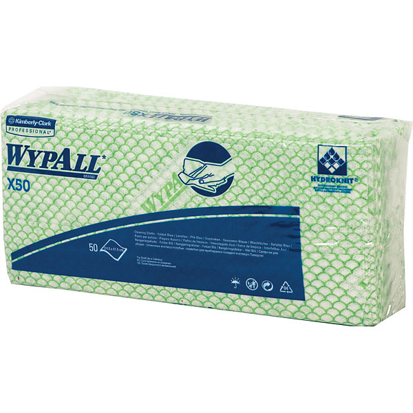 Lavettes non-tissées Wypall X80 Kimberly-Clark vertes, lot de 25