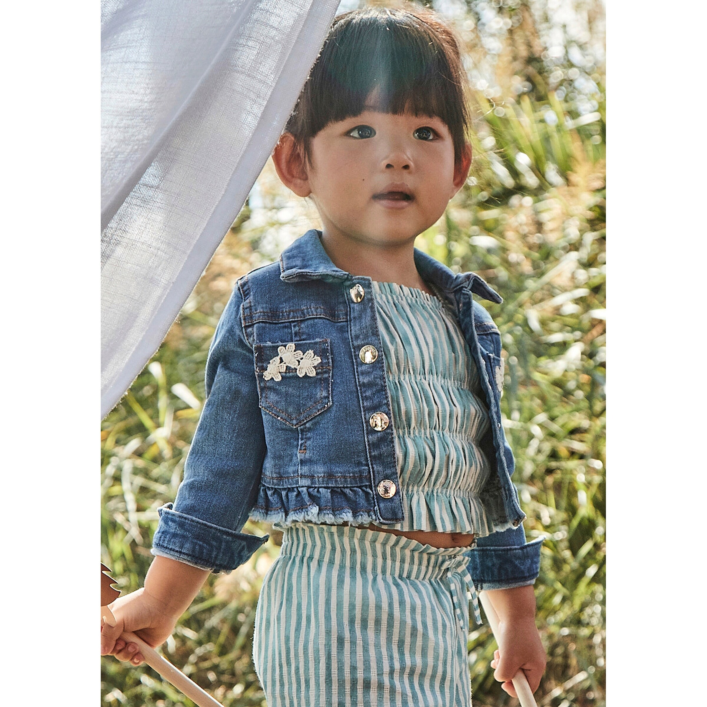 Mayoral Jeansjacke Blumen denim