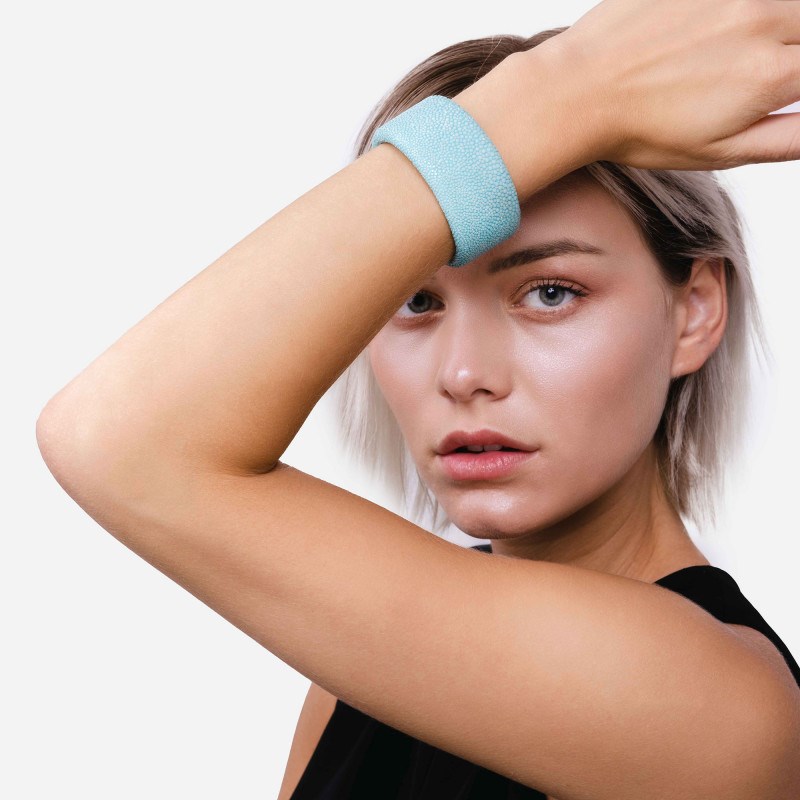 Bracelet Galuchat turquoise 30
