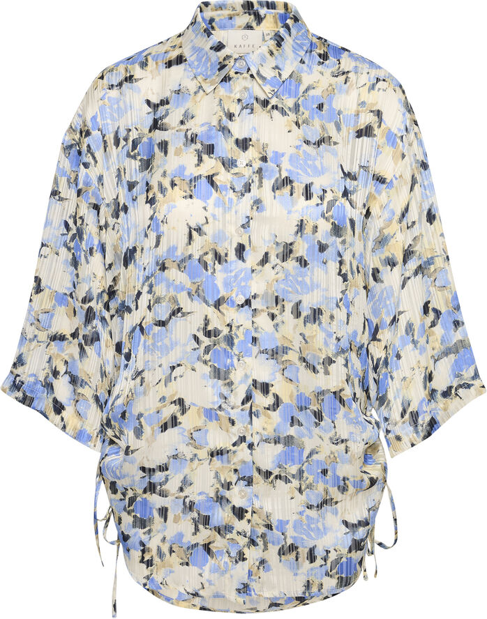 Kaffe KAeva Shirt Blue/yellow painted flower