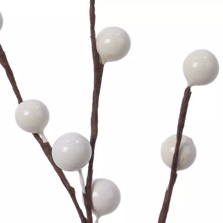 Branche décorative Noël (26 cm) Baies Izoenn Blanc