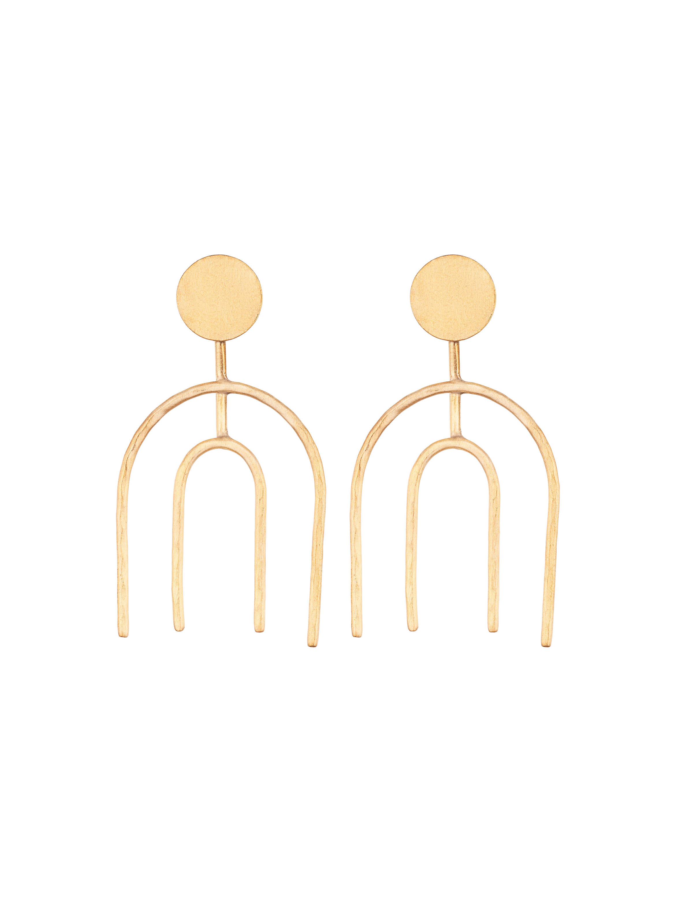 KALDERA - Boucles d'oreilles pendantes graphiques pour oreilles percées en laiton | Doré
