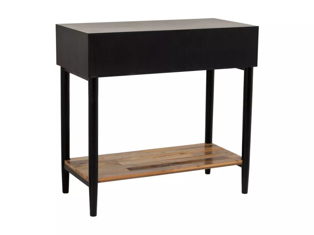Hall en bois et métal avec 1 tiroir et 1 étagère marron 80X42X79