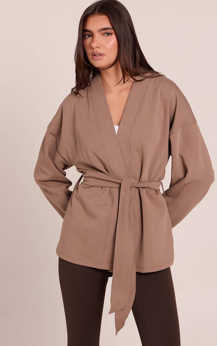 Veste De Yoga En Interlock Avec Lien À Nouer À La Taille