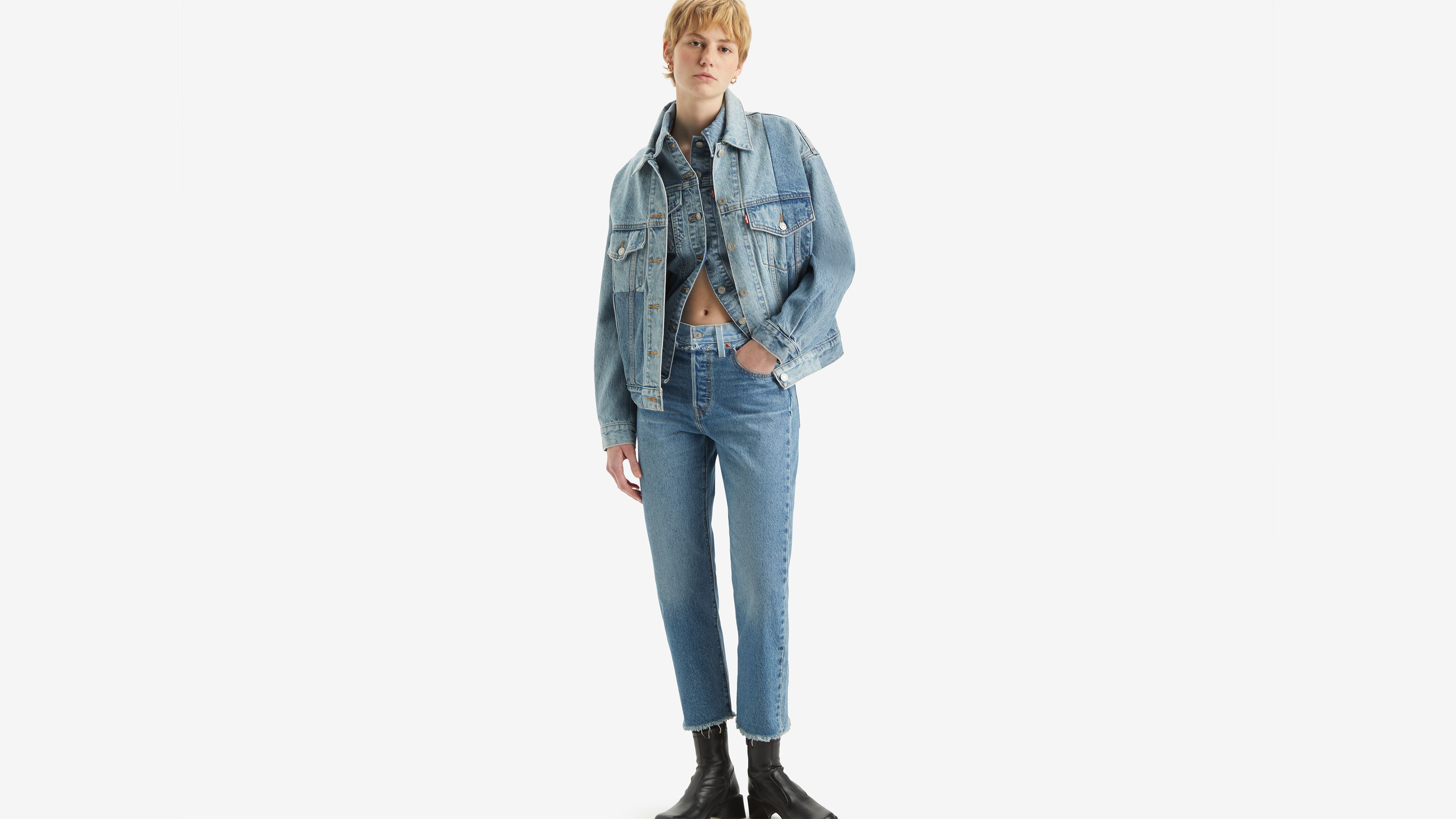 Jean 501® Original Split Crop - Splitting Hairs - Bleu