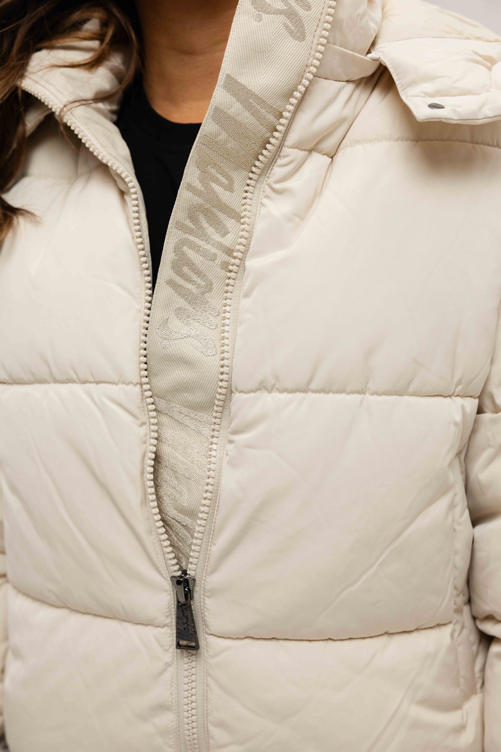 Malelions Signature Puffer Winterjas Dames Gebroken Wit
