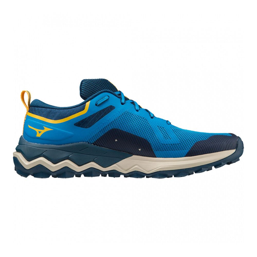 Mizuno WAVE IBUKI 4 - Chaussures trail Homme cloisonné/blueopal/moonstruck