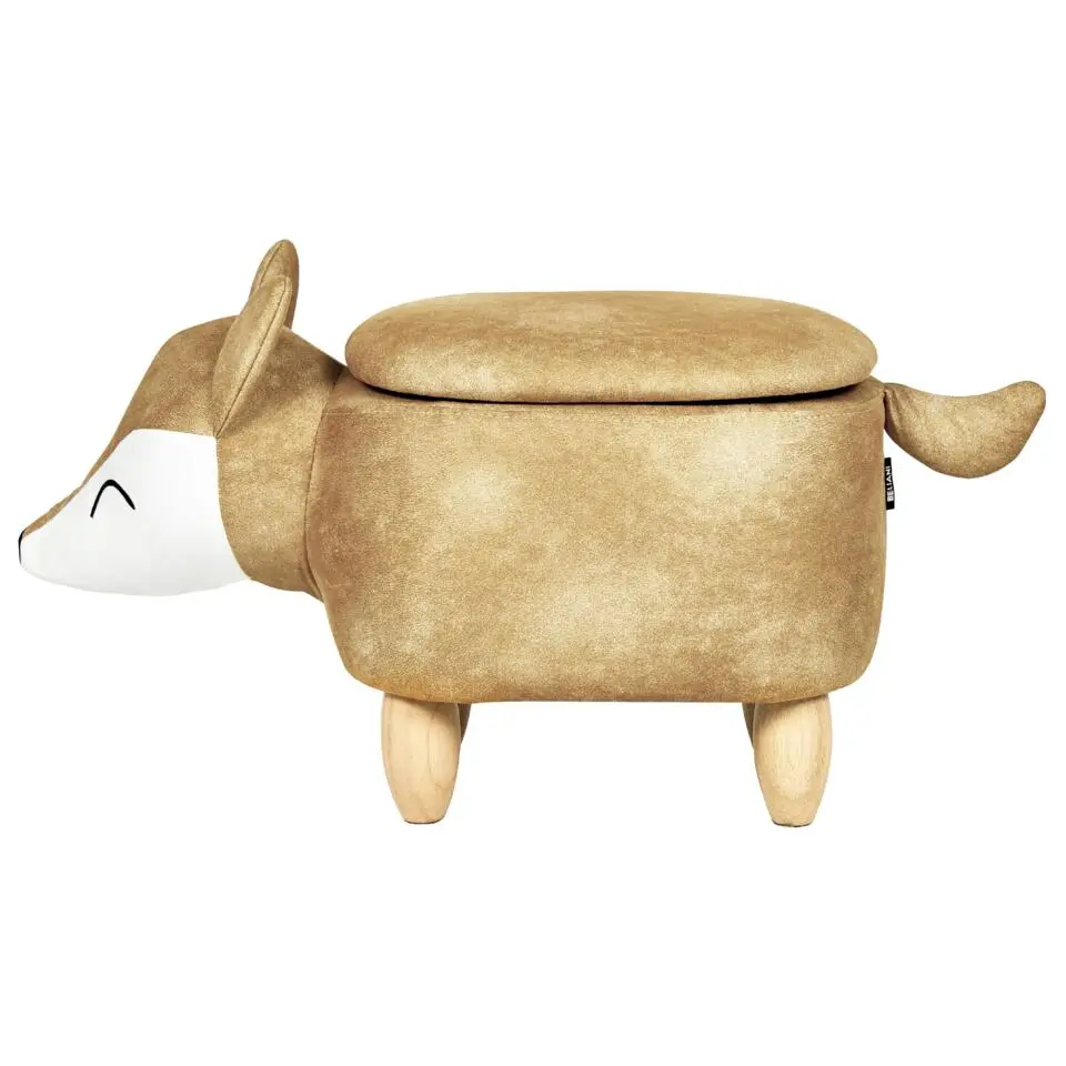 FOX - Poef - Oranje - 32 cm - Fluweel