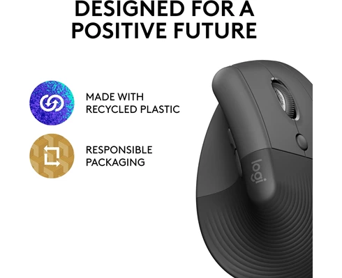 Logitech Lift Vertical Ergonomic Mouse - GRAPHITE / BLACK