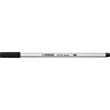 Premium-Filzstift mit Pinselspitze für variable Strichstärken - STABILO Pen 68 brush - Einzelstift - schwarz