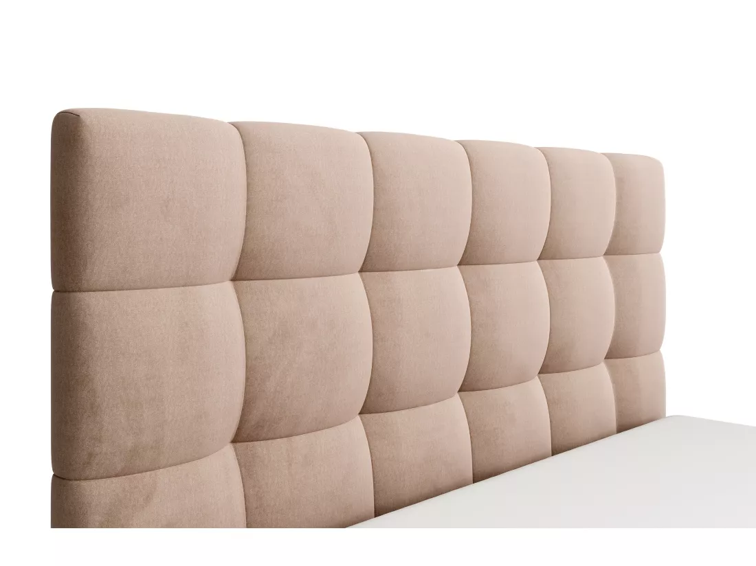Lit coffre 160 x 200 cm - Velours - Beige - MIRDAL de Pascal Morabito
