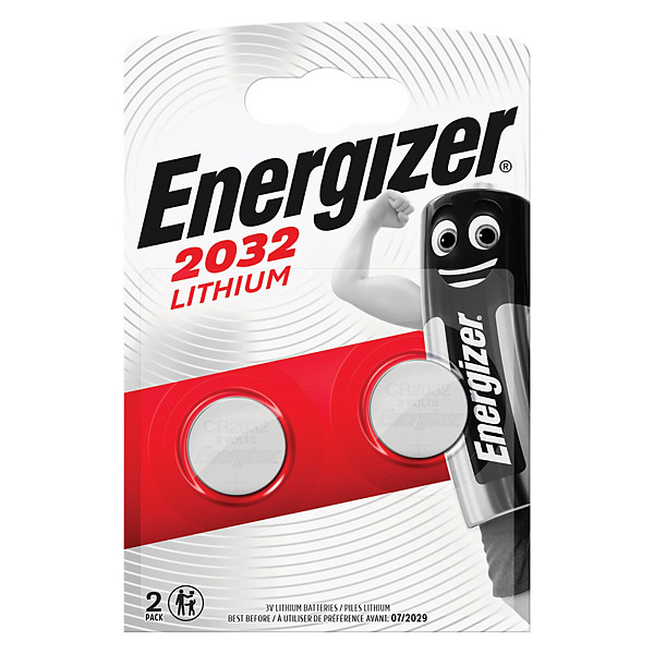 Piles Boutons Energizer Lithium CR 2032, lot de 2