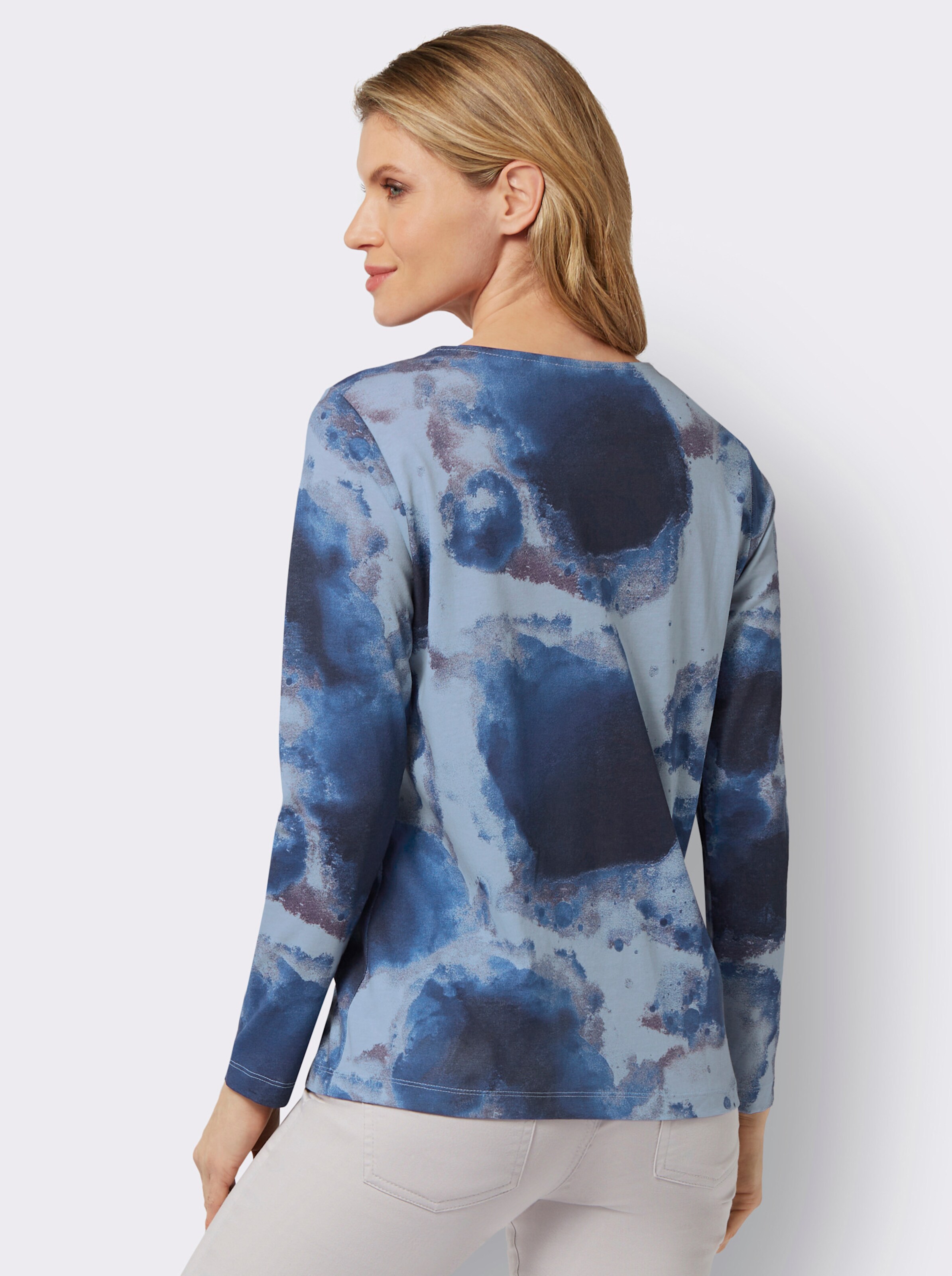 Langarmshirt mit Aquarell-Druck