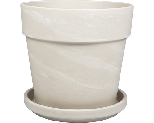 Calima plantenpotset Ø 29 cm H 25,6 cm graniet incl. schotel