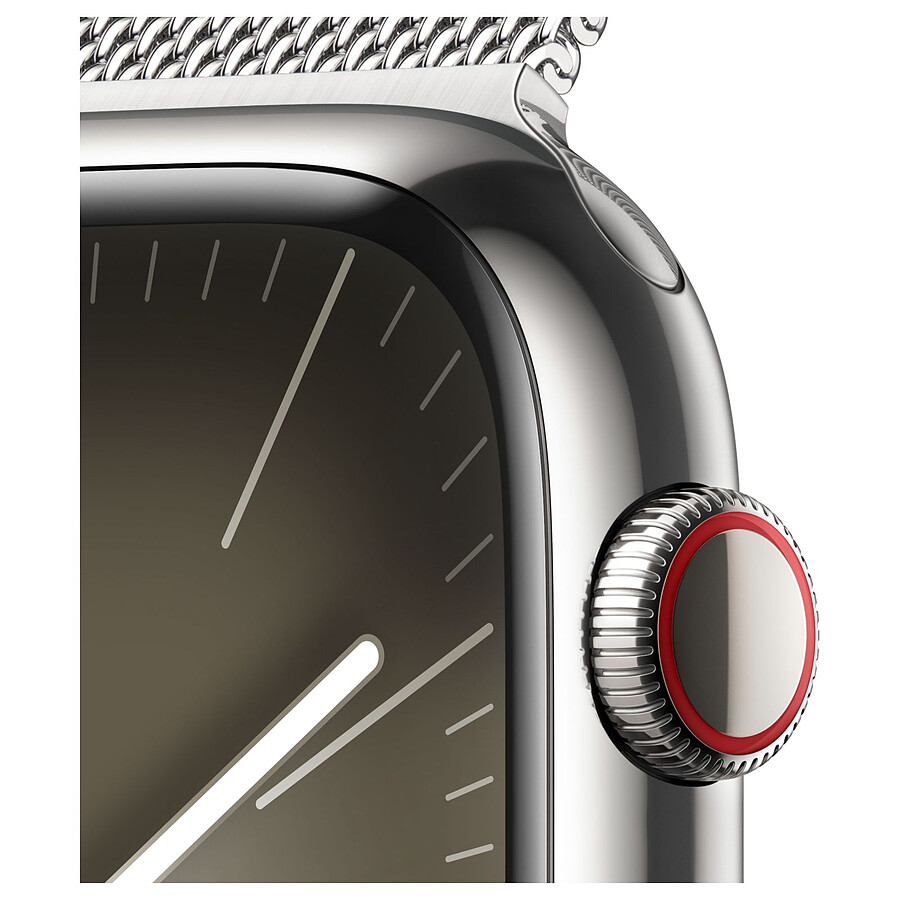 Apple Watch Series 9 GPS + Cellular - Acier Inoxydable Argent - Bracelet Milanais - 41 mm