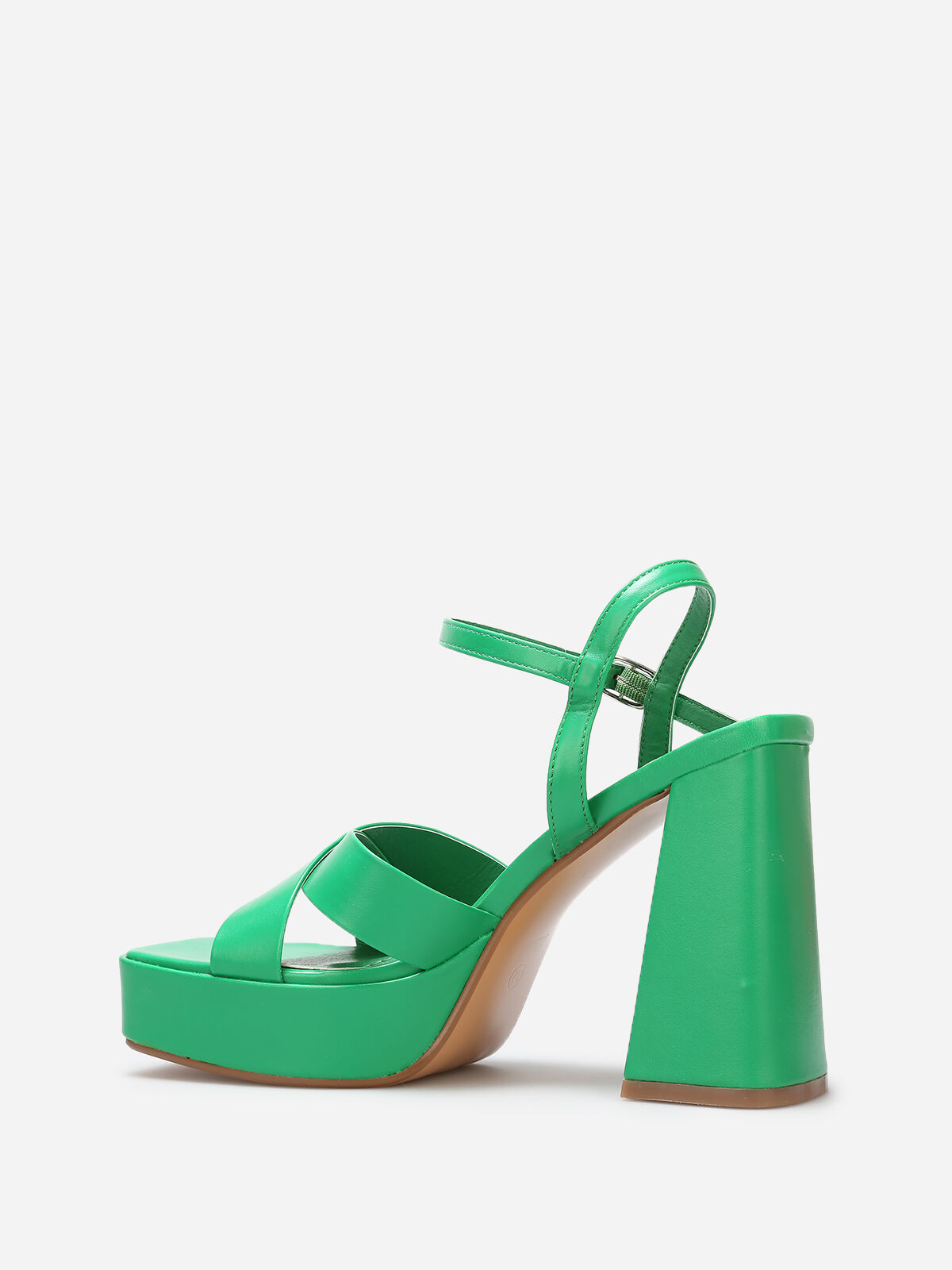 Sandales à plateforme avec brides croisées- Vert