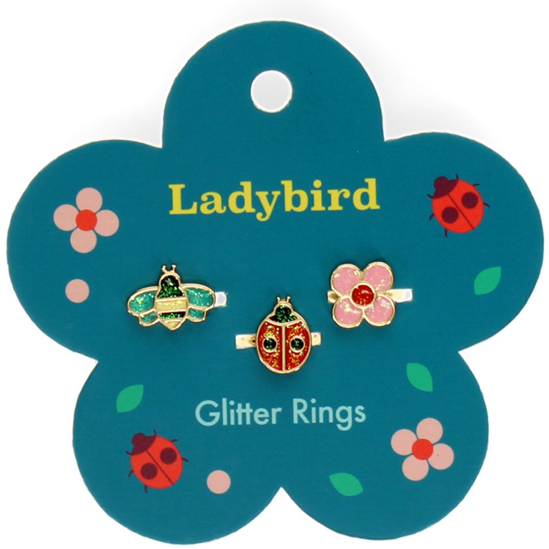 Rex london ringen glitter ladybird - 3st