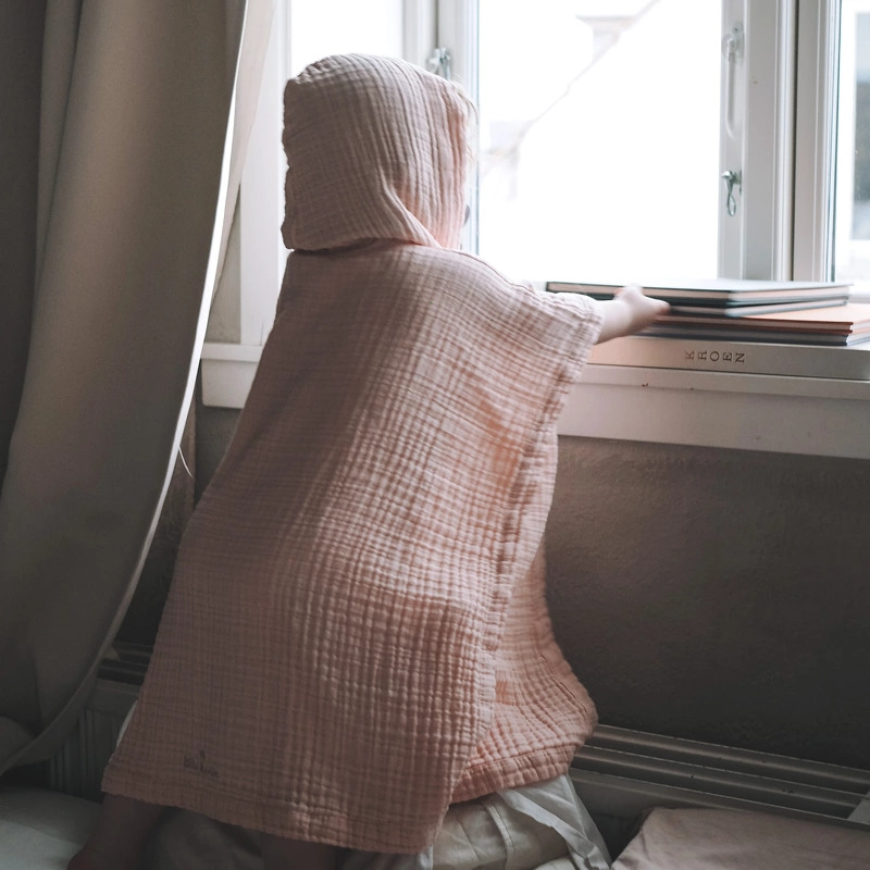 Lille Kanin Poncho Muslin 1-3 Years - Rose Smoke