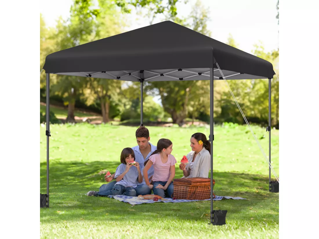 YITAHOME 3x3 Tonnelle de Jardin Pliante avec Parois - Résistant aux UV - Réglable Hauteur - Gris Profonde