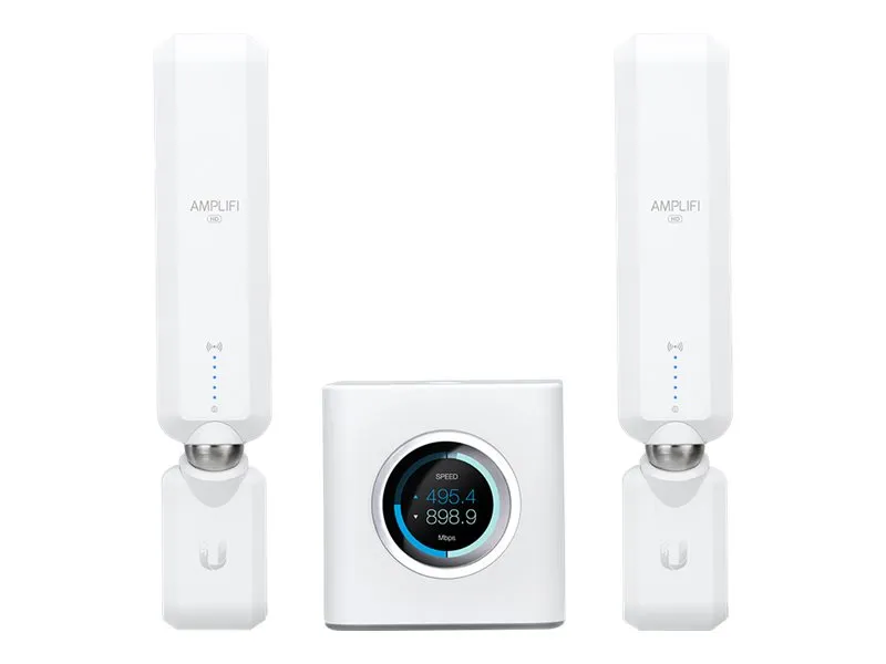 Ubiquiti AmpliFi Home Wi-Fi System AFi-HD - Wi-Fi system (router, 2 extendere) - op til 20.000 sq.ft - mesh - GigE - 802.11a/b/g/n/n/ac