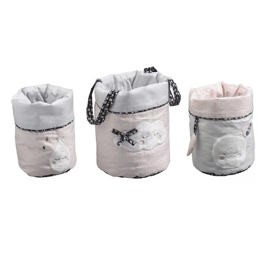 Miss Fleur de Lune lot de 3 panières gigognes   Rose        de               Sauthon Baby's Sweet Home