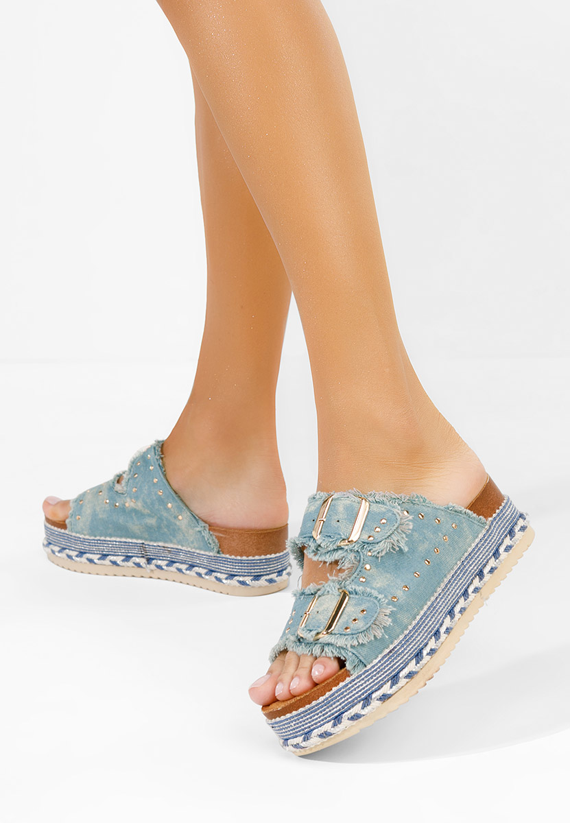 Mules à plateforme denim Sylveria