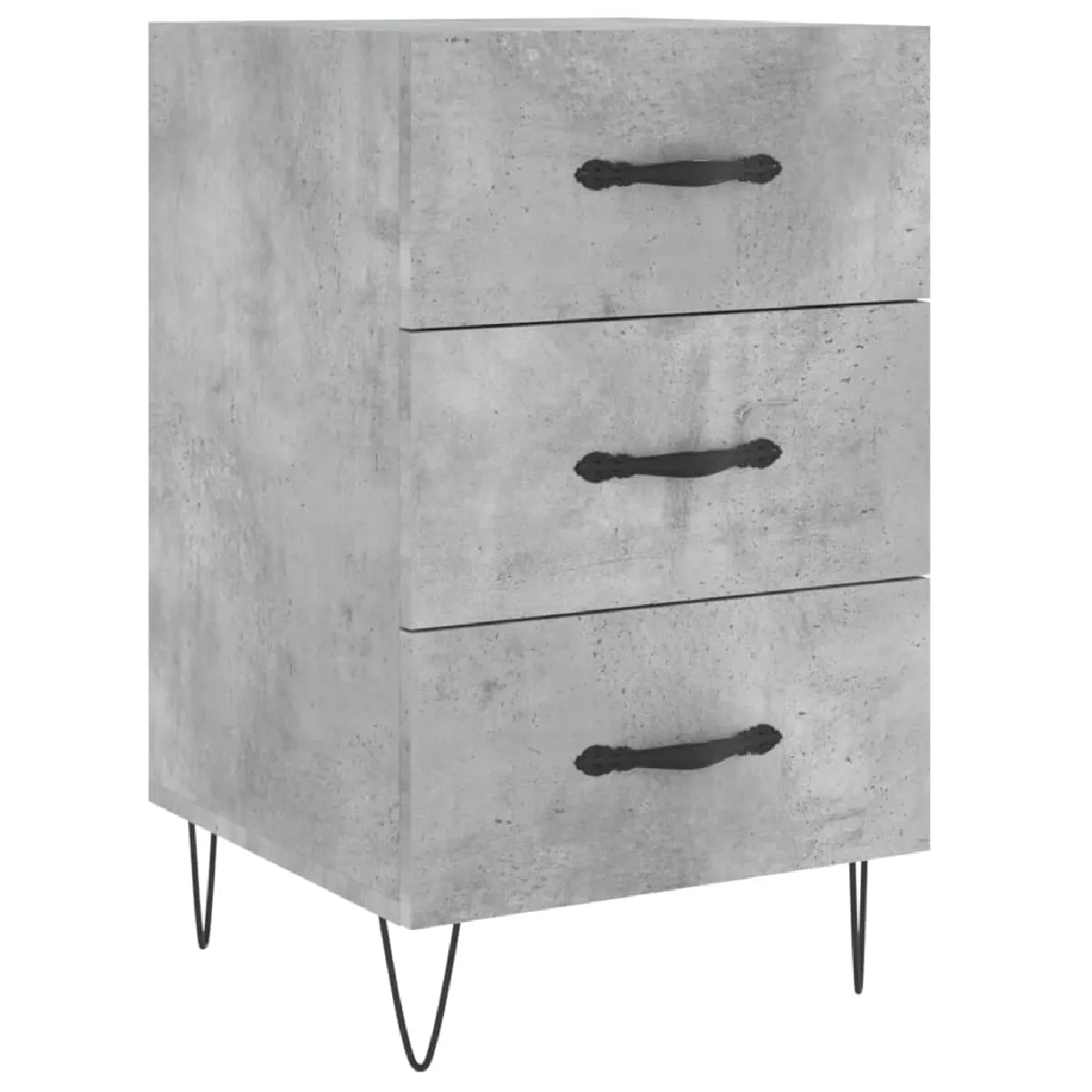 vidaXL Table de chevet gris béton