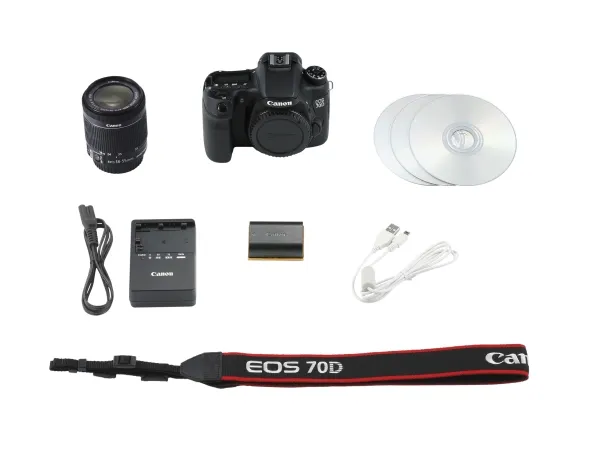 Canon EOS 70D - Digitalkamera - SLR - 20.2 MP - APS-C - 1080p - 3x optisk zoom EF-S 18-55 mm IS STM objektiv - Wireless LAN