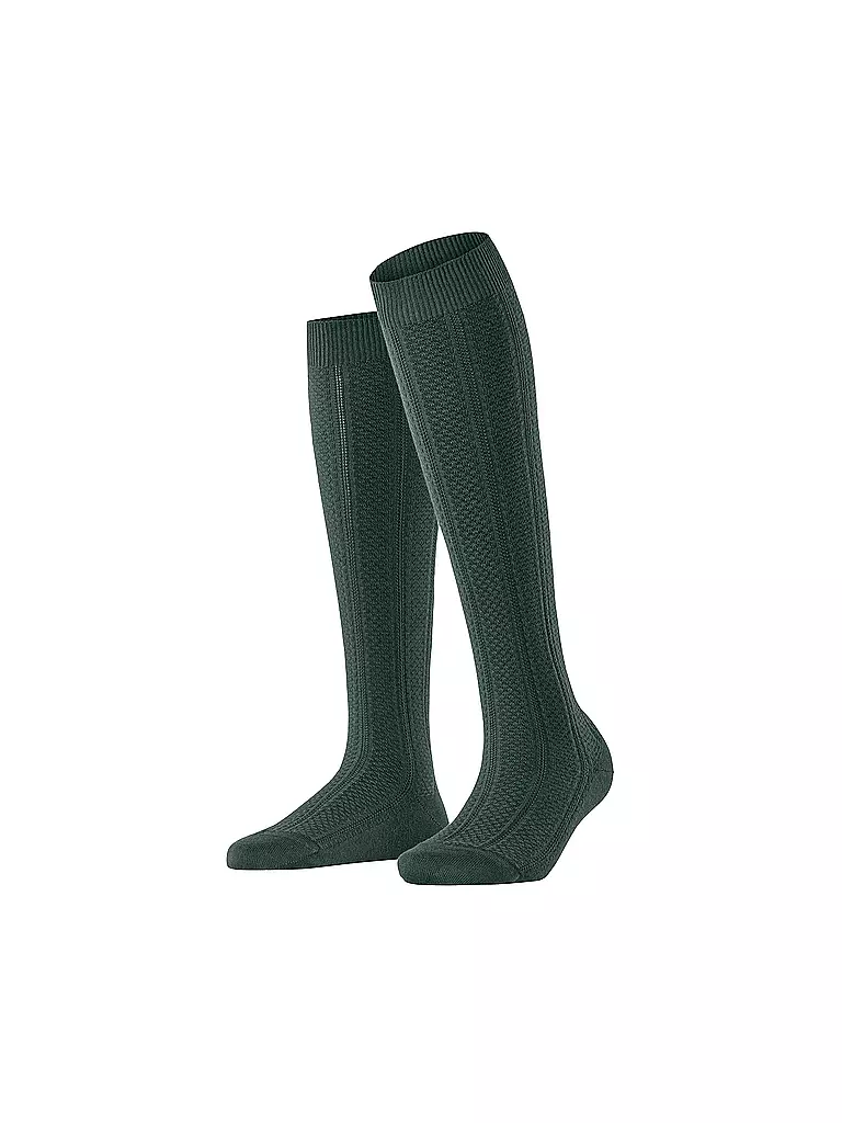FALKE Kniestrümpfe NEEDLEPOINT thyme olive