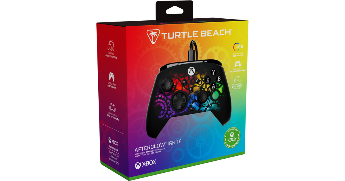 Turtle BeachAfterglow Ignite bekabelde RGB-gamingcontroller - Time Machine  (Zwart, Xbox Series X|S, Xbox One, Pc)