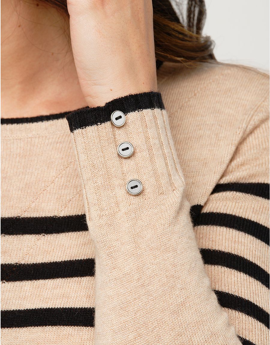 Pull rayé laine cachemire