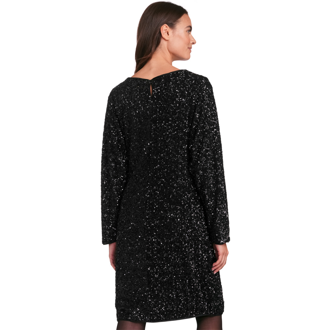 Gina Benotti Damen Paillettenkleid  mit Rundhalsausschnitt schwarz