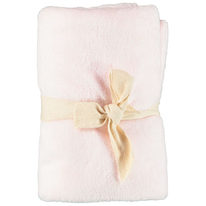 Couverture en sherpa unie 75x75 cm - Rose