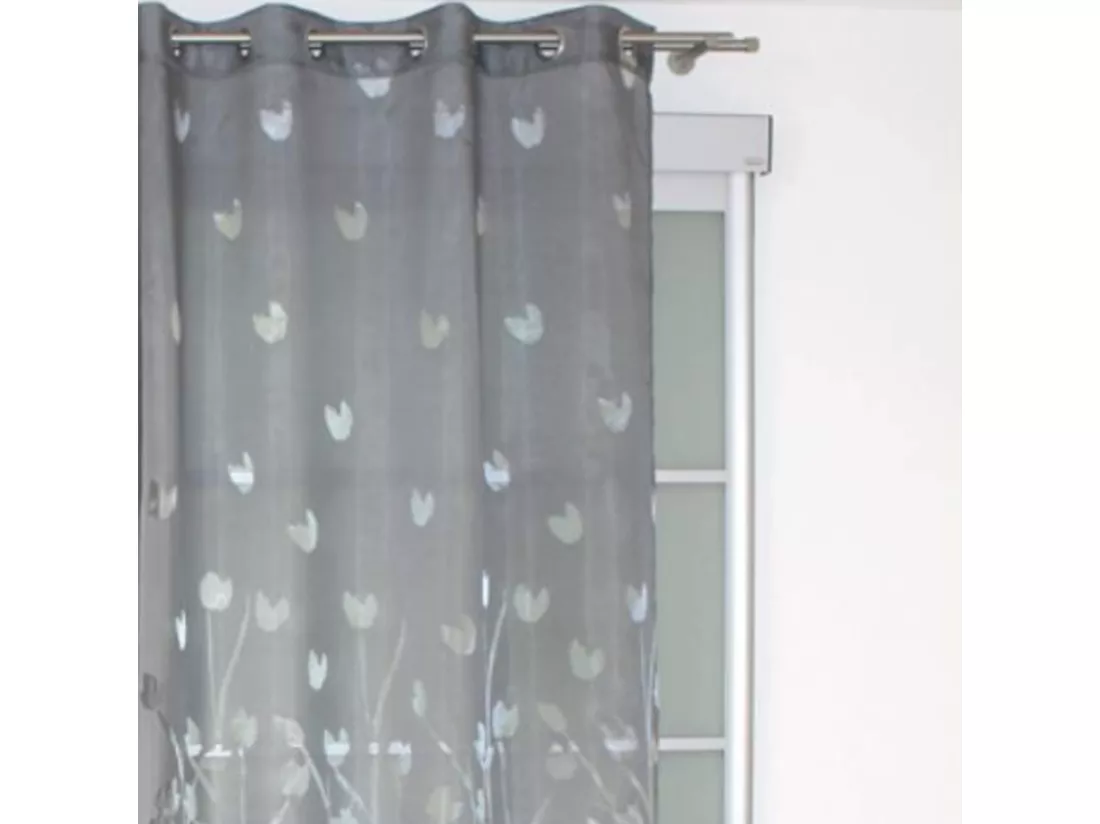 Voilage tulipe gris 140x240