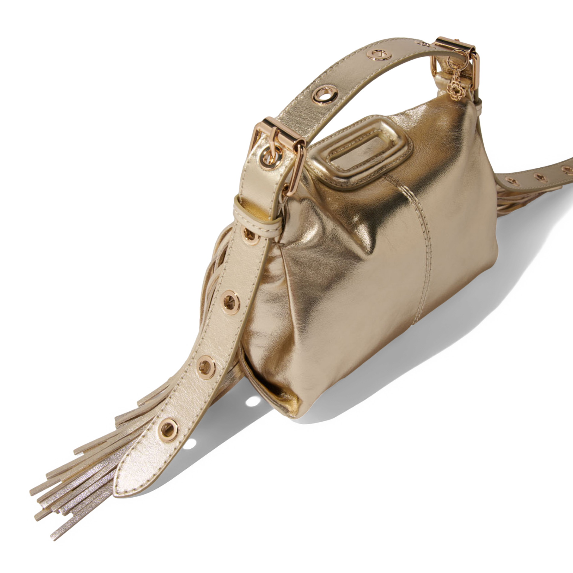 MISS M MINI - Sac bandoulière en cuir lisse | Doré