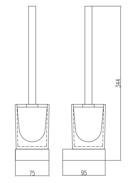 Eastbrook Vercelli messing toiletborstelhouder chroom