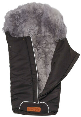 Nordlys Saga Lammeskinnspose, Black/Grey